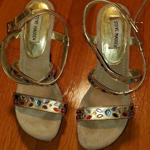 Beautiful Gold Leather Steve Madden Sandals Sz 8